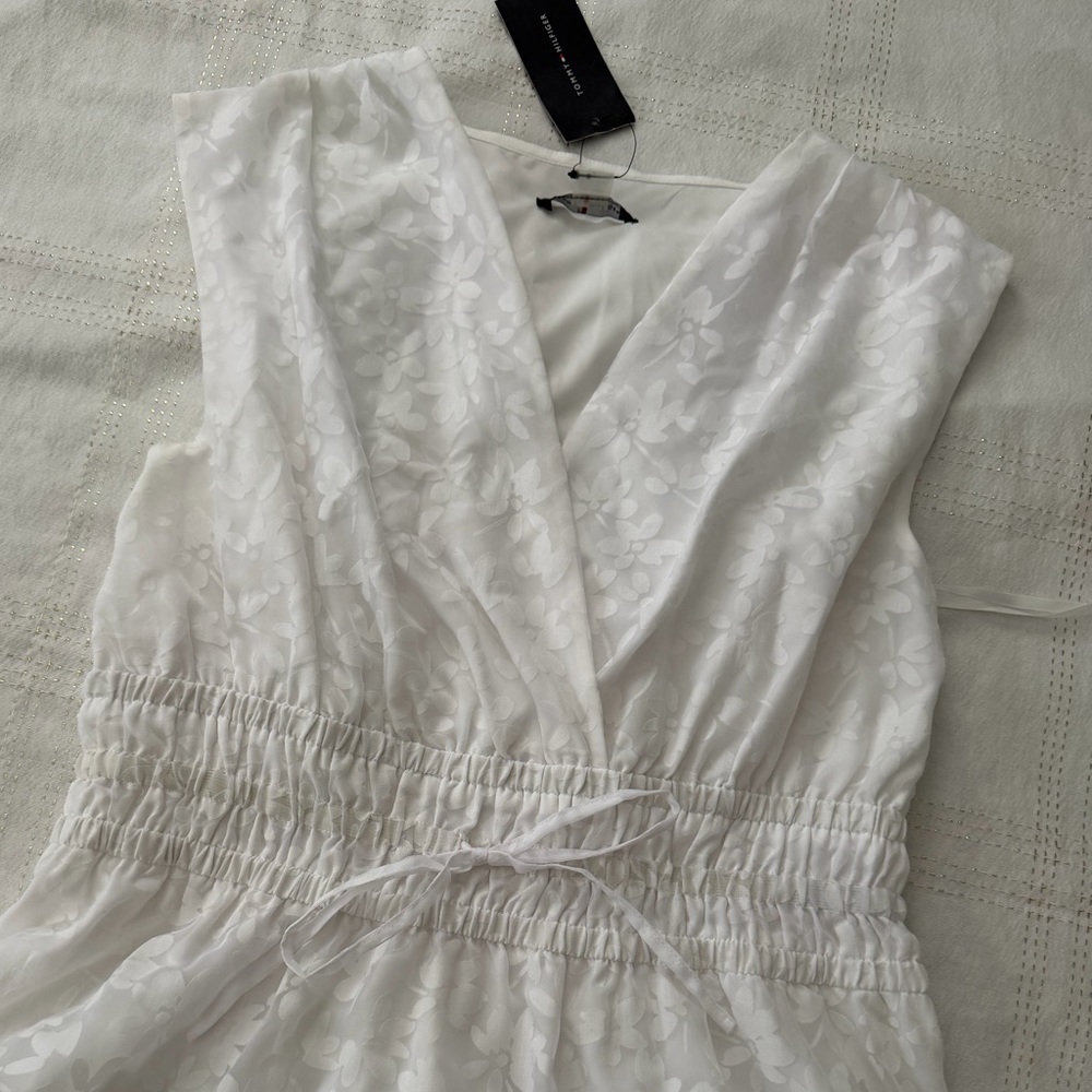 NWT Tommy Hilfiger White Sleeveless Midi Dress M/L - Picture 4 of 6